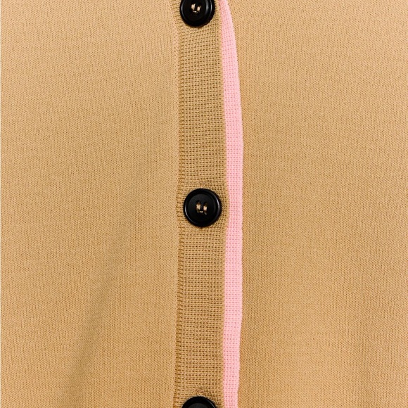 Zara | V neck cardigan with short sleeves Front button closure Double-layer trim - Picture 6 of 8